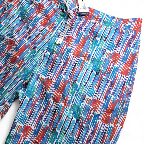 NWT JOHNNIE-O Amelia‎ Half Elastic Swim Trunks Laguna Blue Men's Size 2XL